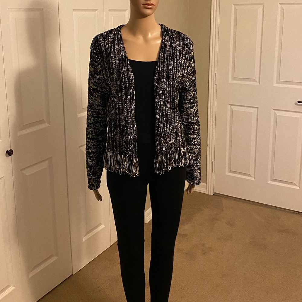 Nic+Zoe Fringe Knit Tweed Jacket MP